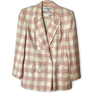 Vintage 80’s JH collectibles plaid pink blazer jacket